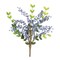 Melrose Set of 6 Blue Berry Leaf Artificial Christmas Sprays 20.5"